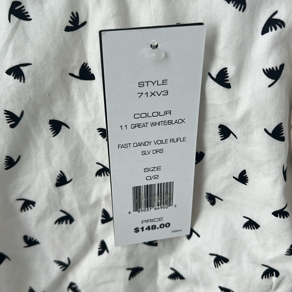 French connection Ruffle Sleeve dress size 2 - Picture 2 of 9